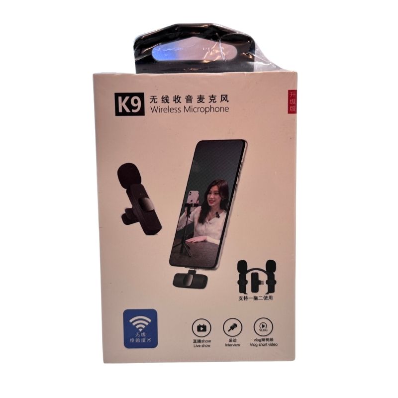 K9 Dual Wireless Lavalier Microphone | Plug & Play USB Type-C Mic with Auto Sync & Noise Reduction