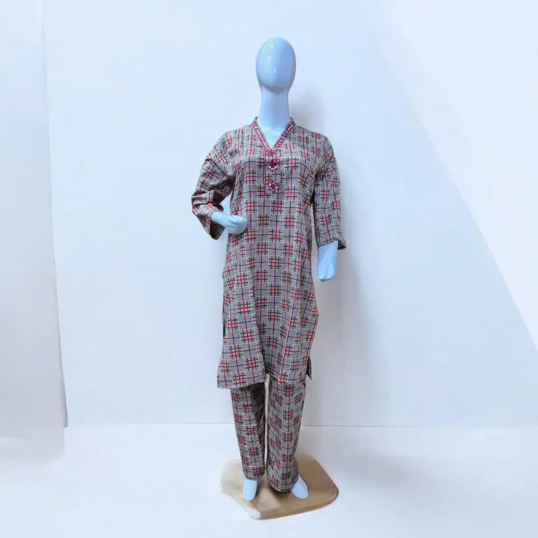 Winter Collection 2 Pcs Stitched Micro Polo Cotton Women Dress Marina Wool Specially
