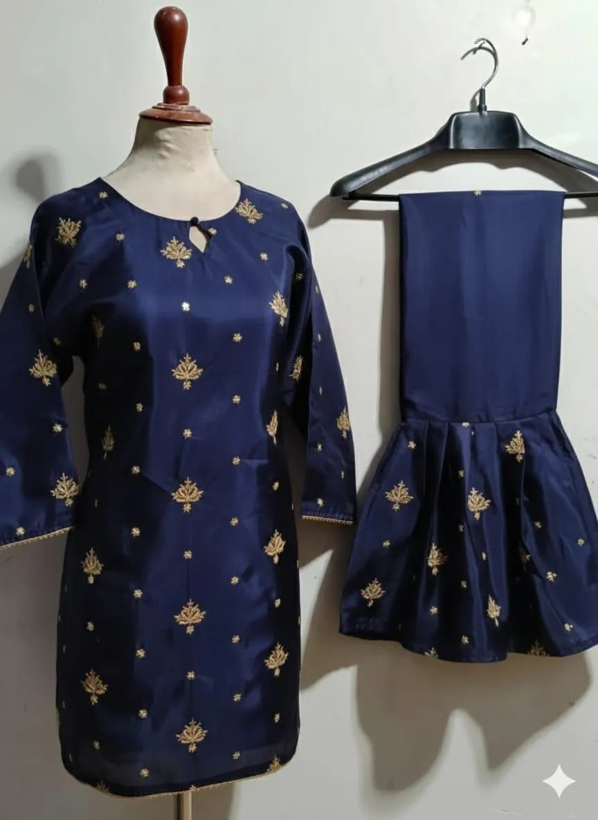 2 Pcs Women's Stitched Lawn Printed Suit