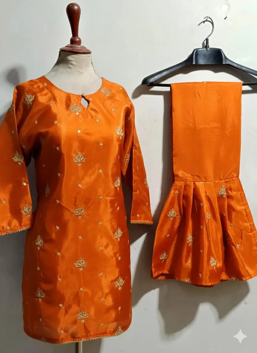 2 Pcs Women's Stitched Lawn Printed Suit