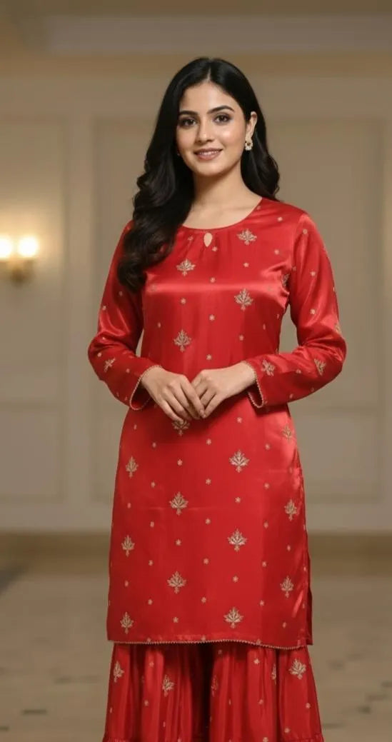 2 Pcs Women's Stitched Lawn Printed Suit