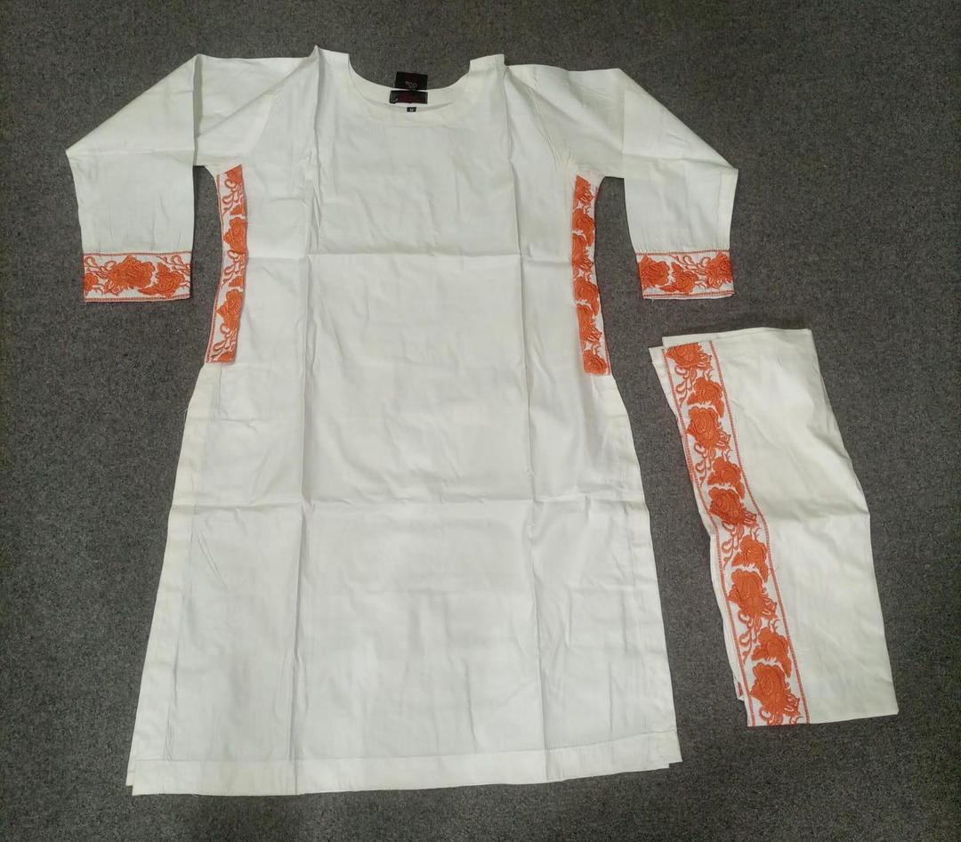 Embroidered Linen Shirt and Trouser Set - 2 Pcs Women's Stitched Elegance