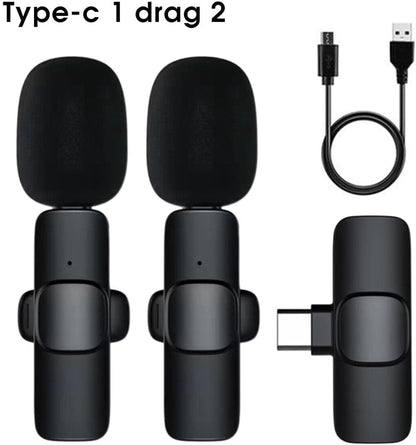 K9 Dual Wireless Lavalier Microphone | Plug & Play USB Type-C  Mic with Auto Sync & Noise Reduction