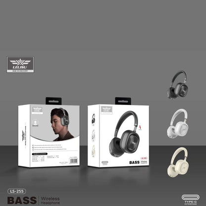 Lelisu LS-255 Bass Wireless Headphones | Bluetooth Over-Ear Headset with Type-C Interface