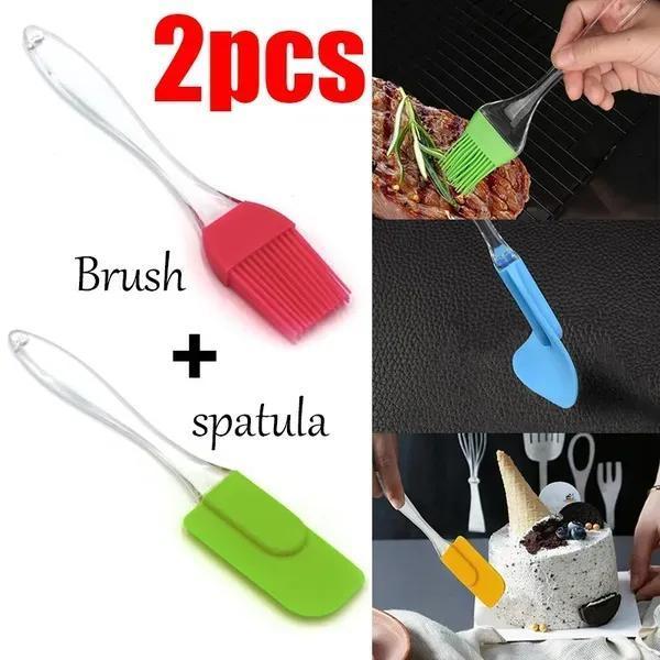 Silicone Brush Set (Pack of 2) | Heat-Resistant Oil & Baking Brushes for Kitchen Cooking