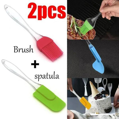 Silicone Brush Set (Pack of 2) | Heat-Resistant Oil & Baking Brushes for Kitchen Cooking