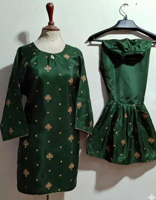 2 Pcs Women's Stitched Lawn Printed Suit