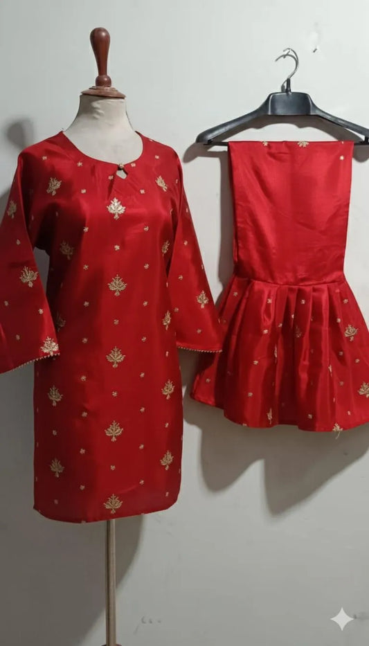 2 Pcs Women's Stitched  Lawn Printed Suit