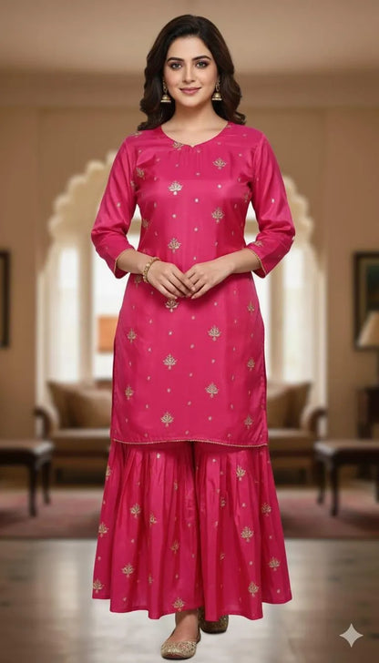 2 Pcs Women's Stitched  Lawn Printed Suit