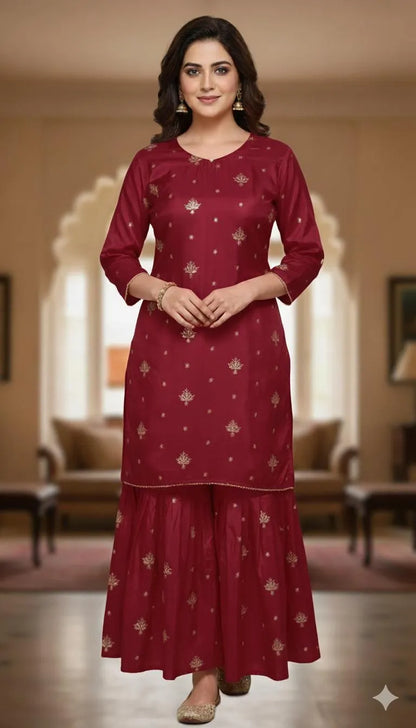 2 Pcs Women's Stitched  Lawn Printed Suit