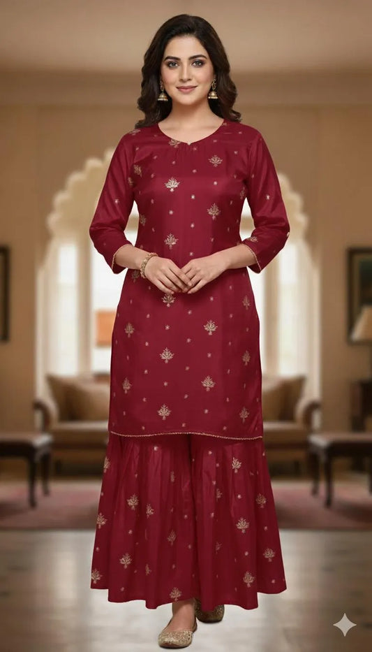 2 Pcs Women's Stitched  Lawn Printed Suit