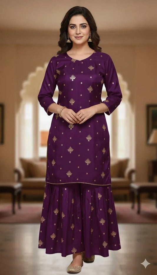 2 Pcs Women's Stitched Lawn Printed Suit