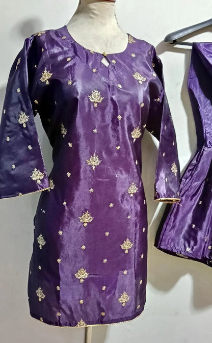 2 Pcs Women's Stitched Lawn Printed Suit