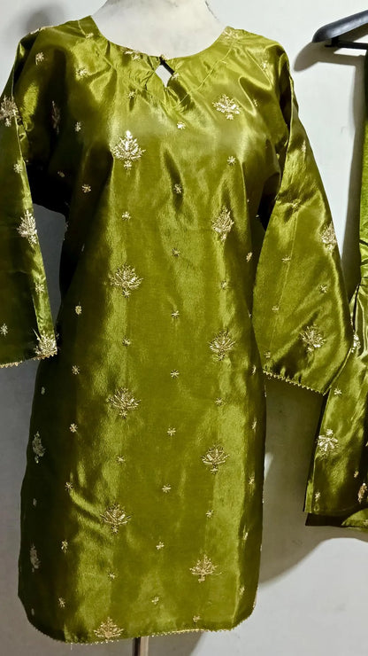 2 Pcs Women's Stitched  Lawn Printed Suit
